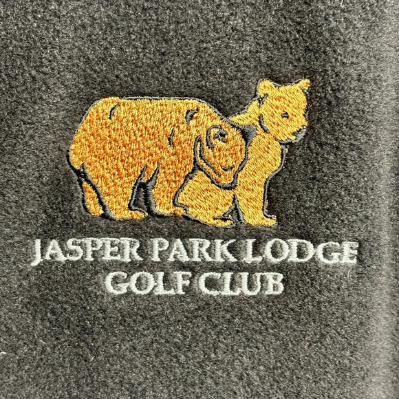 NWT Jasper Park Lodge Golf Club Course Fleece Bear Embroidered Vest XXL Black - Picture 2 of 8